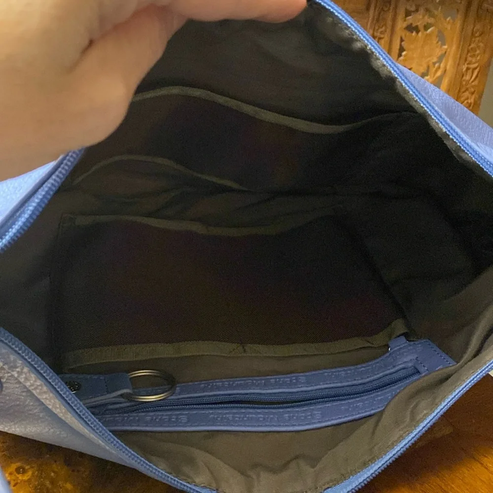 Stone Mountain NWOT Sapphire Blue Pebbled Leather Hobo Shoulder Bag Wedding